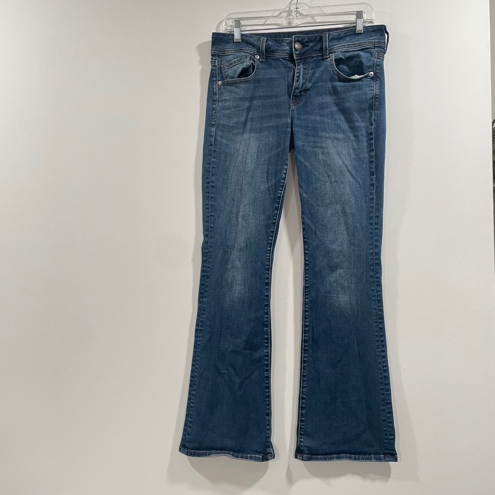 American Eagle Kick Boot Jeans Womens 10 Regular (32x29) Med Wash Stretch Flare